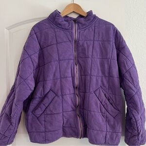 Free People Dolman Sleeve Quilted Jacket in Moonberry